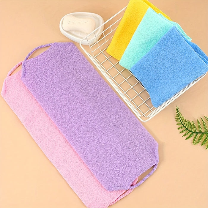 Fragrance-Free, Long-Handled Exfoliating Back Scrubber Towel - Strong Grip for Deep Clean & Dead Skin Removal - Bath Accessory