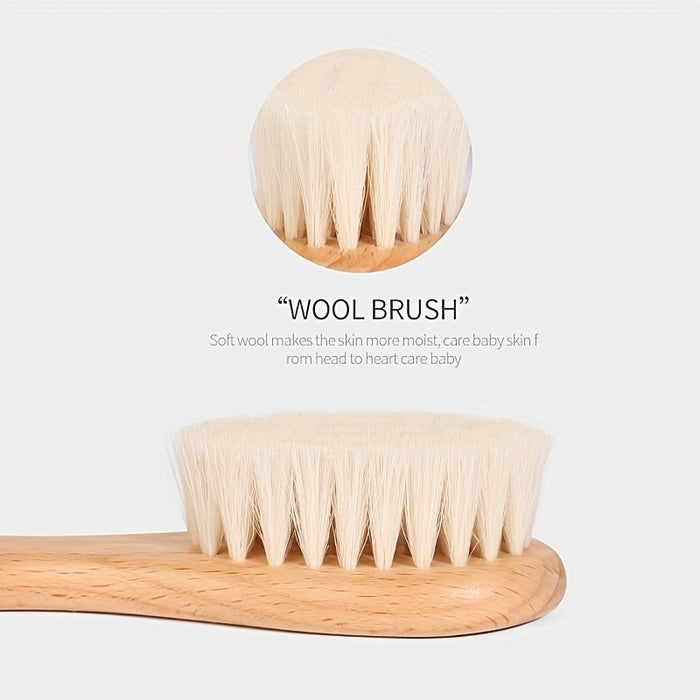 2pcs/Kit Soft Youngsters Hair Brush Comb Set for Youngsters Wooden Handle Head Comfort Massager