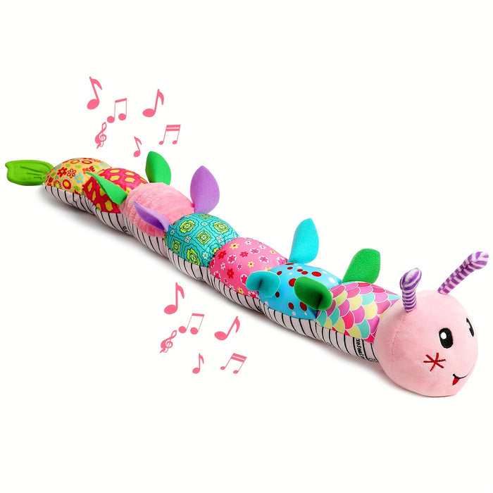 Nfant Youngsters Musical Stuffed Animal Toys for 0-3-6-12 Months, with Multi-Sensory Crinkle, Rattle And Textures, Youngsters Tummy Time Toys for Youngsters, Youngsters Boy Girl Gifts, Purple for CATERPILLAR