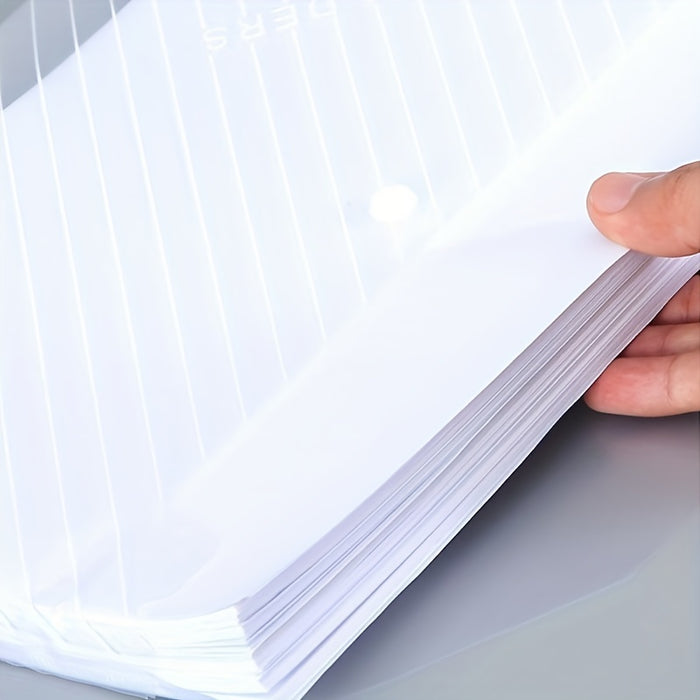 5/10pcs Transparent A4 File Bag - Diagonal Test Paper Buckle Storage Bag For Office Organizer And Document Pouch - Back To School Supplies