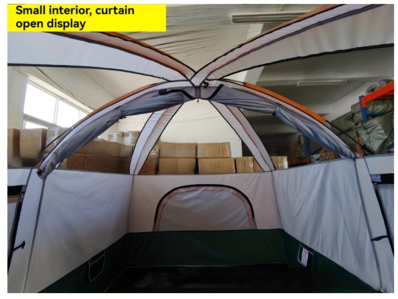 Outdoor Multi-person Camping Tent - Thickened Rainproof Two Rooms One Living Room Portable Family Camping, Courtyard Tent, Awning Set - For Families & Outdoor Enthusiasts - Suitable for Camping, Hiking & Picnics - Perfect Chr