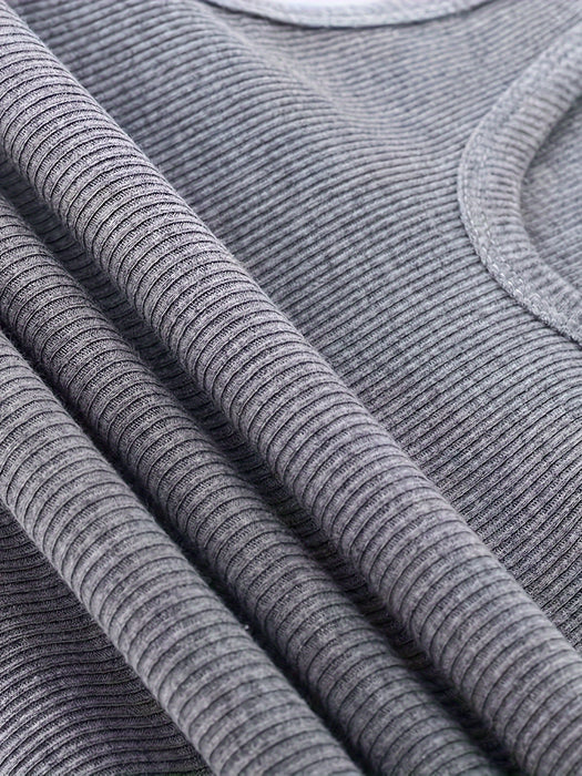 Men's Quick-Dry Breathable Tank Top - Solid White, Crew Neck, Sleeveless Athletic Shirt for Gym & Outdoor Activities, Cotton Blend Fabric