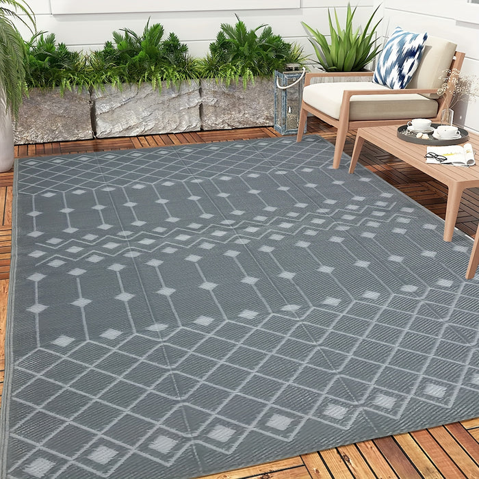 1pc, reversible outdoor Mat, outdoornothing else, stain-resistant and durable, made of polypropylene material, foldable, double-sided design, suitable for RV patio, outdoor camping, backyard and picnic use, lightweight and ea