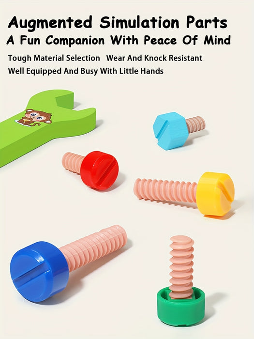 Kids' Wooden Animal Pattern Toolbox Toys With Hand Rope, Cute Cartoon Educational Toys For Boys Girls, Children's Building Block Assembly Toy, Birthday Gifts