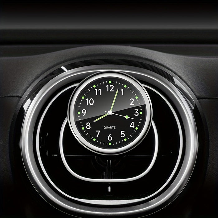 1pc Glow Decorative Clock Car Clock Mini Quartz Analog Car Dashboard Time Stick-On Clock Watch for Car Decoration Exclusive for high-end cars