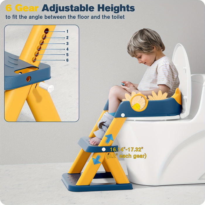 Potty Training Seat, Upgrade Toddler Toilet Seat, 2 In 1 Potty Training Toilet, Splash Guard No-Slip Pad Step Stool