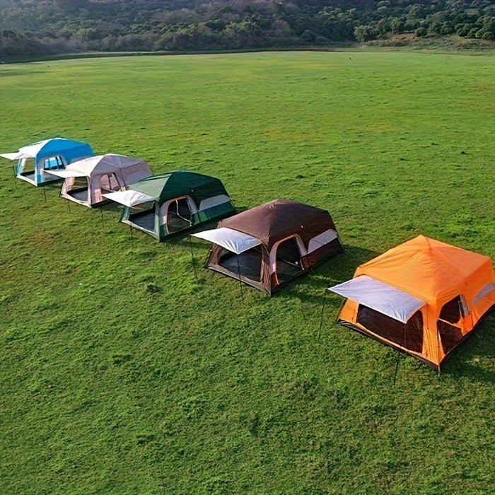 Outdoor Multi-person Camping Tent - Thickened Rainproof Two Rooms One Living Room Portable Family Camping, Courtyard Tent, Awning Set - For Families & Outdoor Enthusiasts - Suitable for Camping, Hiking & Picnics - Perfect Chr