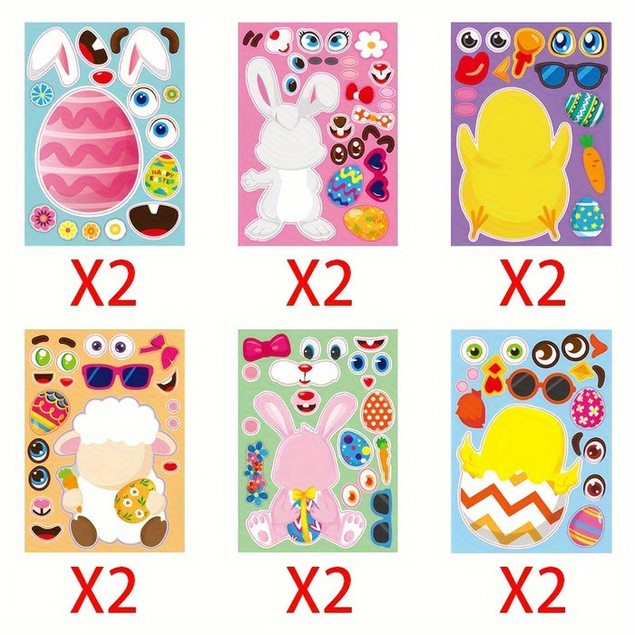 Easter Stickers, Easter Basket Stuffers Easter Egg Decorating Bunny Stickers, Easter Activities Party Favors Games Easter Crafts Gifts Bags