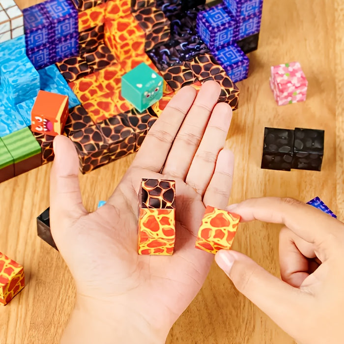 Magnetic Blocks-50/100pcs Random Magnetic Building Blocks Magnetic Cubes Stacking, STEM Sensory Toys for Youngsters Boys Girls Ages 3-8 Christmas Birthday Gifts