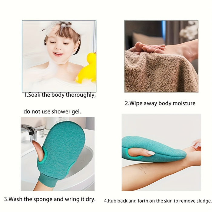 Double Sided Exfoliating Gloves - Shower Gloves Mitt Washcloth Bath Gloves For Massage And Body Scrubs - Body Scrubber Bathing Accessories