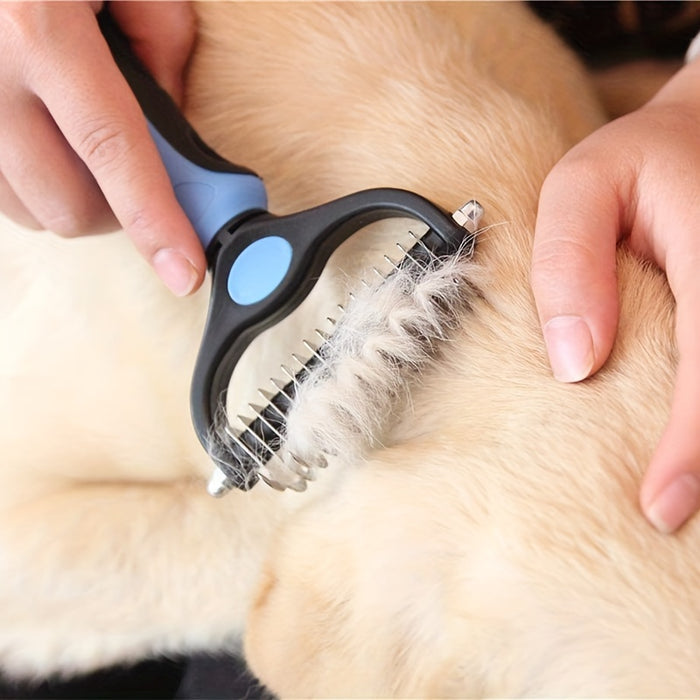 Double-Sided Pet Fur Knot Remover Comb for Dogs and Cats: Effective Shedding Tool for Removing Pet Hair