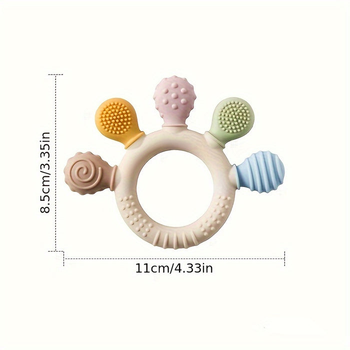 1pc Youngsters Hand Grip Teether, Cartoon Colorful Animal Teethers, Youngsters's Silicone Teethers, Youngsters Bath Gift, Christmas Halloween Gift