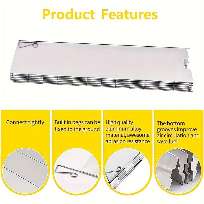 1pc Ultralight Foldable Aluminum Stove Windscreen for Camping, Picnic, Hiking