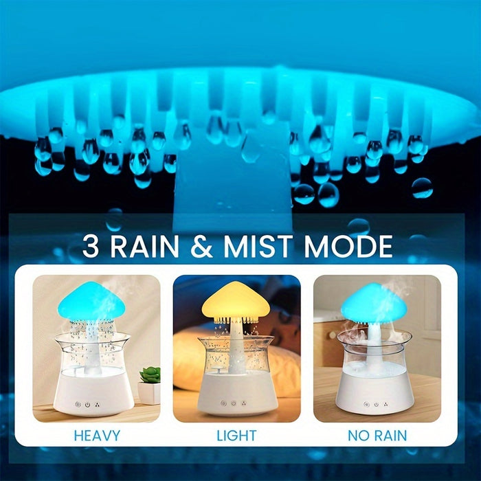 Rain Cloud Aromatherapy Essential Oil Diffuser, Zen Master Diffuser, Rain Cloud Night Light, Mushroom Lamp Diffuser, Mini Humidifier, Desk Fountain, Bedside Sleep Relaxation, Mood-Enhancing Water Droplet Sound.