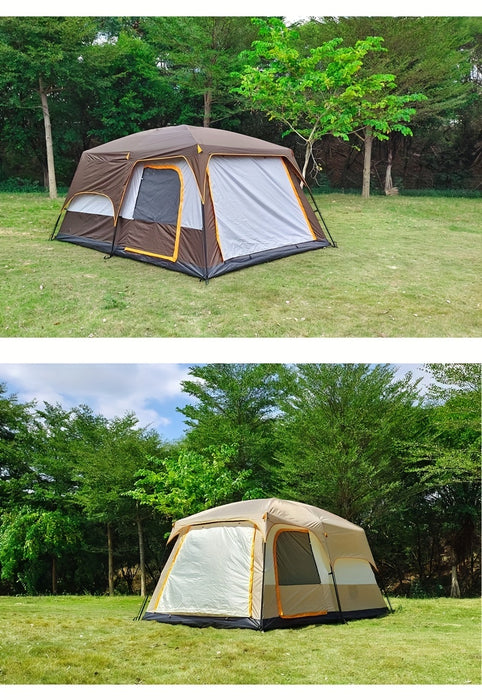 Outdoor Multi-person Camping Tent - Thickened Rainproof Two Rooms One Living Room Portable Family Camping, Courtyard Tent, Awning Set - For Families & Outdoor Enthusiasts - Suitable for Camping, Hiking & Picnics - Perfect Chr