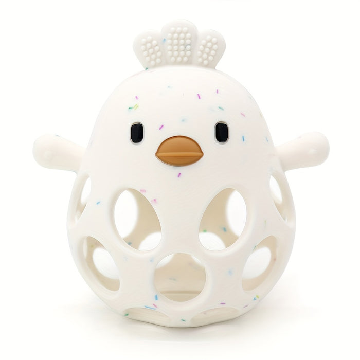 Handheld Ball Rattle Toy, Hollow Chick Teething Ring