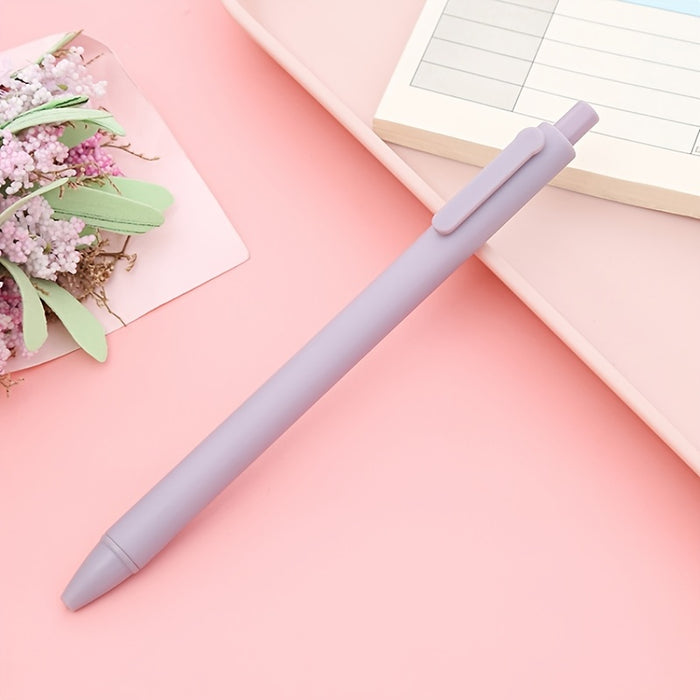 0.5mm Black Bullet Tip 5pcs Morandi Color Press Neutral Pen Macaron Student Press Water Pen Office Stationery Bouncy Signature Pen