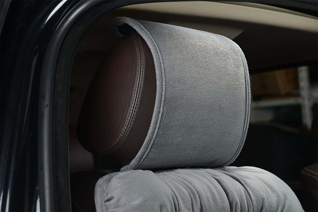 New Car Seat Cushion for Winter, Plush Front Single Seat, Thickened for Winter Use, Universal Car Mat with Backrest, Compatible Seat Cover.