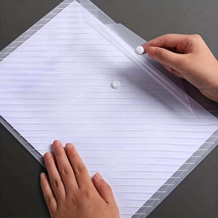 5/10pcs Transparent A4 File Bag - Diagonal Test Paper Buckle Storage Bag For Office Organizer And Document Pouch - Back To School Supplies