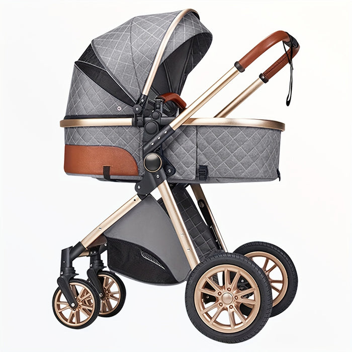 High Landscape Baby Stroller, Portable Folding Bidirectional Shock-absorbing Stroller That Can Sit And Lie Down