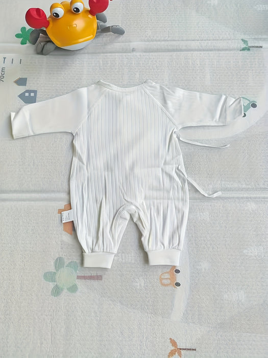 Youngsters Onesie with Cute Bear Print, 100% Cotton Knit Fabric, Long Sleeve Crew Neck Jumpsuit for Boys and Girls, Loose Fit Fall/Winter Outfit, Machine Washable - Ideal Youngsters Gift, for Outdoor, Perfect for Outdoor