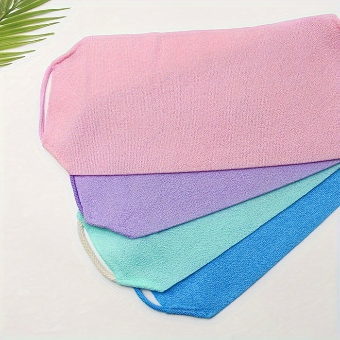 Fragrance-Free, Long-Handled Exfoliating Back Scrubber Towel - Strong Grip for Deep Clean & Dead Skin Removal - Bath Accessory