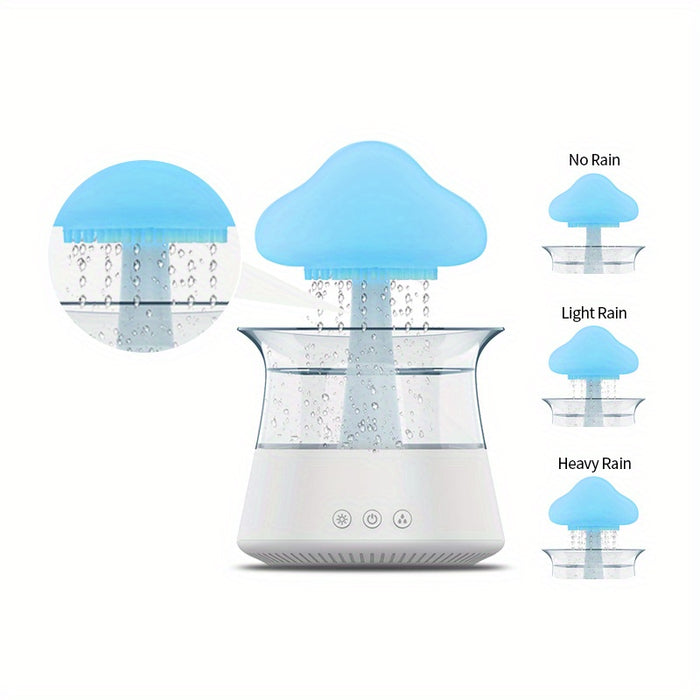 Rain Cloud Aromatherapy Essential Oil Diffuser, Zen Master Diffuser, Rain Cloud Night Light, Mushroom Lamp Diffuser, Mini Humidifier, Desk Fountain, Bedside Sleep Relaxation, Mood-Enhancing Water Droplet Sound.