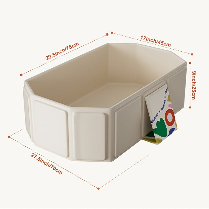 1pc Kids Portable Collapsible Bathtub, PVC Material, Non-Slip Base, Odor-Free, Ideal for Travel & Small Spaces, with Green & White, for 0-8 Years, Bathroom Gift