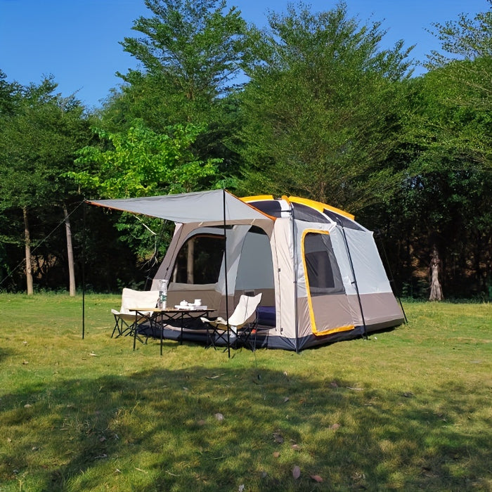 Versatile Large Outdoor Tent with Canopy & Mosquito Net - Waterproof, Fits 8-12 People, Perfect for Camping, Beach Trips & Gatherings - For Families & Groups - Ideal for Outdoor Adventures & Events - Great Gift for Camping En