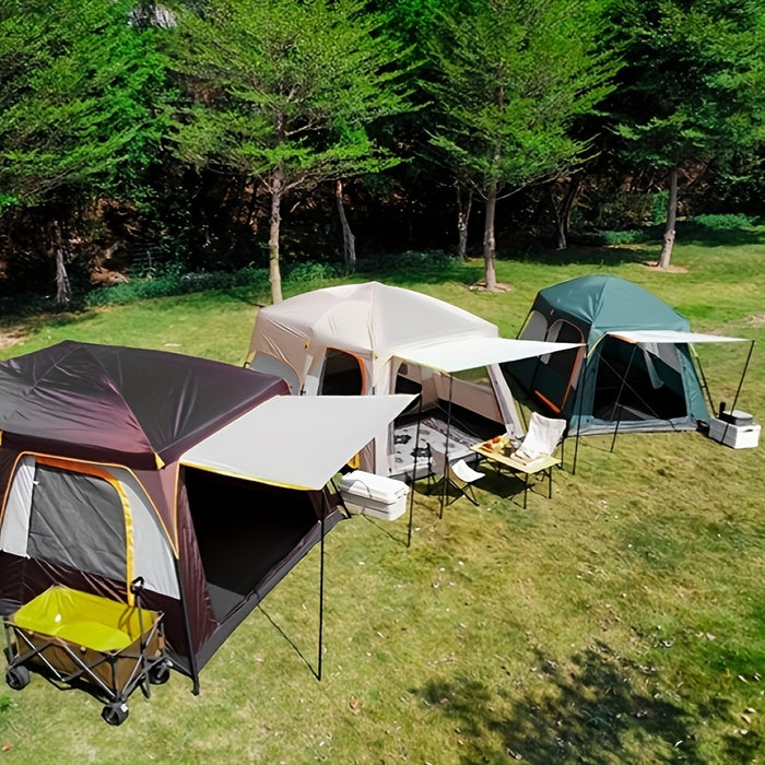 Outdoor Multi-person Camping Tent - Thickened Rainproof Two Rooms One Living Room Portable Family Camping, Courtyard Tent, Awning Set - For Families & Outdoor Enthusiasts - Suitable for Camping, Hiking & Picnics - Perfect Chr