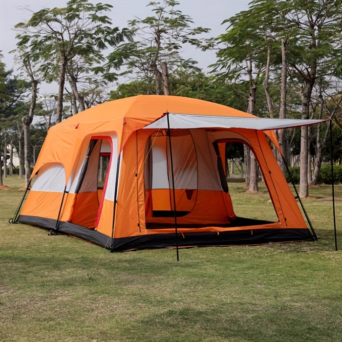 Versatile Large Outdoor Tent with Canopy & Mosquito Net - Waterproof, Fits 8-12 People, Perfect for Camping, Beach Trips & Gatherings - For Families & Groups - Ideal for Outdoor Adventures & Events - Great Gift for Camping En