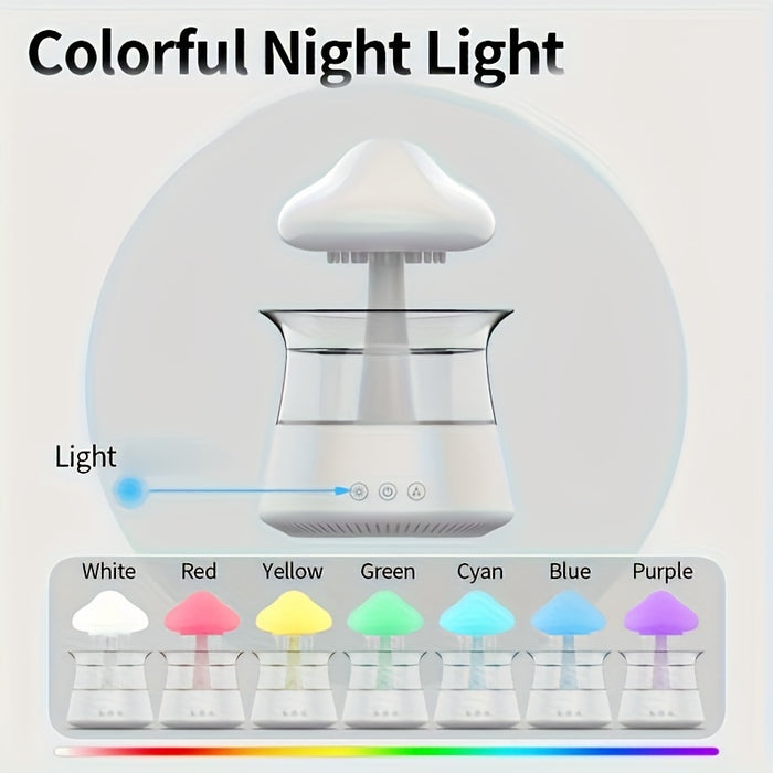 Rain Cloud Aromatherapy Essential Oil Diffuser, Zen Master Diffuser, Rain Cloud Night Light, Mushroom Lamp Diffuser, Mini Humidifier, Desk Fountain, Bedside Sleep Relaxation, Mood-Enhancing Water Droplet Sound.