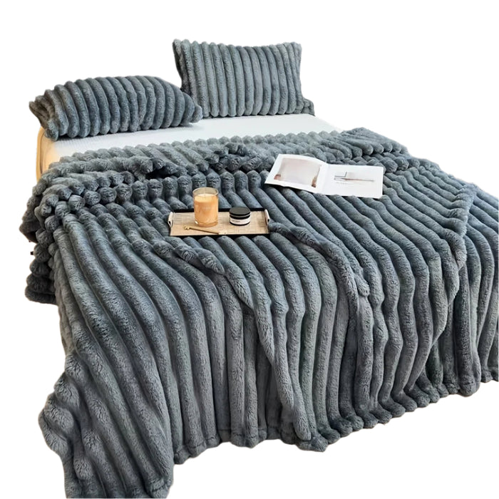 Luxurious Faux Rabbit Fur Throw Blanket