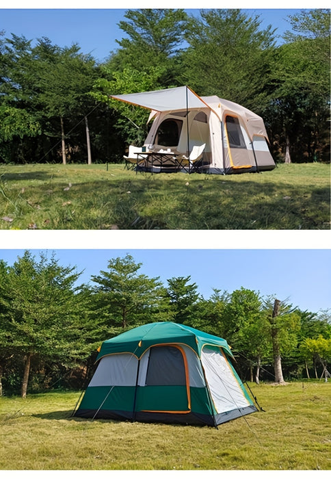 Versatile Large Outdoor Tent with Canopy & Mosquito Net - Waterproof, Fits 8-12 People, Perfect for Camping, Beach Trips & Gatherings - For Families & Groups - Ideal for Outdoor Adventures & Events - Great Gift for Camping En