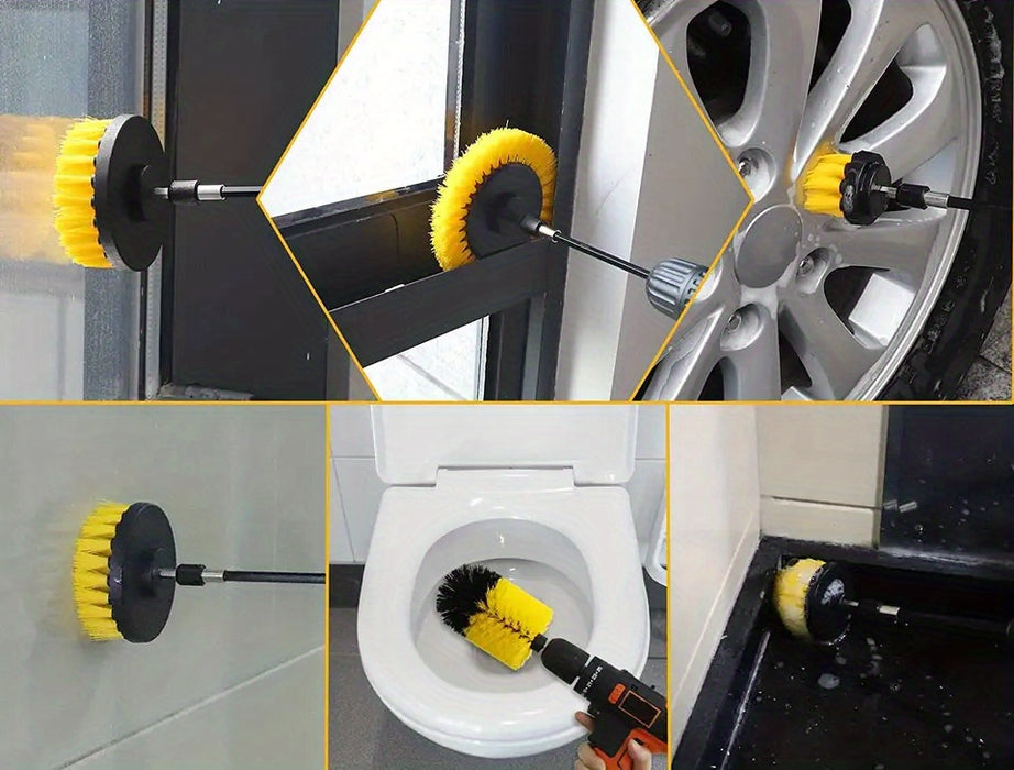 3/7/11/20/21/31pcs Drill Brush Attachment Set, Power Scrubber Wash Cleaning Brushes Tool Kit, All Purpose Drill Brush with Extension for Grout Floor, Tub Shower Tile, Bathroom, Kitchen Surface And Car