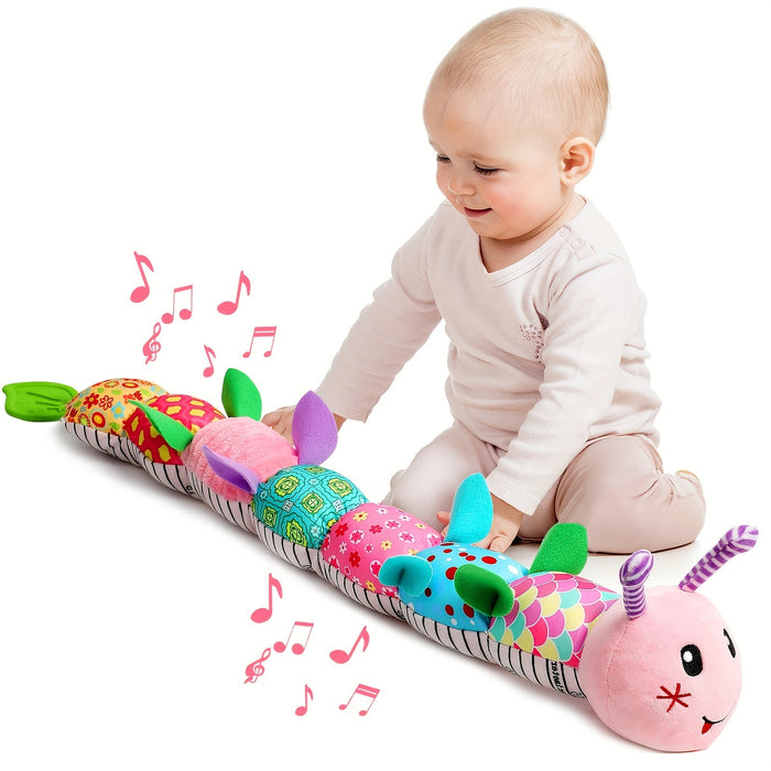 Nfant Youngsters Musical Stuffed Animal Toys for 0-3-6-12 Months, with Multi-Sensory Crinkle, Rattle And Textures, Youngsters Tummy Time Toys for Youngsters, Youngsters Boy Girl Gifts, Purple for CATERPILLAR