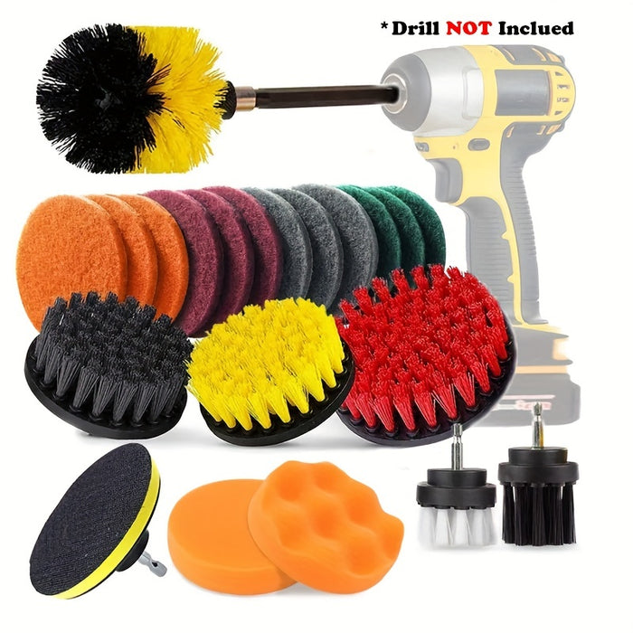 3/7/11/20/21/31pcs Drill Brush Attachment Set, Power Scrubber Wash Cleaning Brushes Tool Kit, All Purpose Drill Brush with Extension for Grout Floor, Tub Shower Tile, Bathroom, Kitchen Surface And Car
