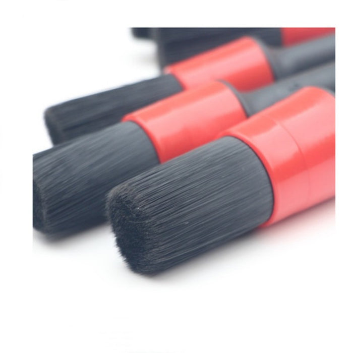 5pcs set, hardcover car beauty car wash detail brush five-piece set pp car wash brush box packed pig hair nylon sharpened brush