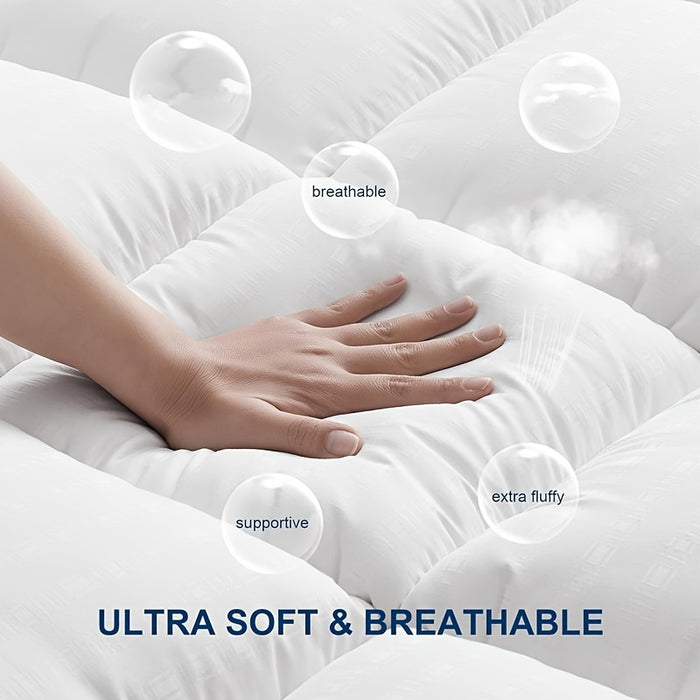 Cooling Mattress Topper, Breathable Extra Thick Mattress Protector with 8-21" Deep Pocket, Comfort Support Back Mattress Pad Cover