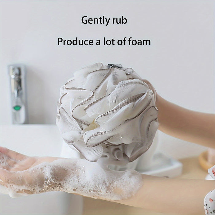 Luxury Soft 3pcs/set PE Bath Sponge - Gentle Exfoliating, Deep Cleansing, Skin Massage, Refreshing Bath Experience with Pearl Embellishment
