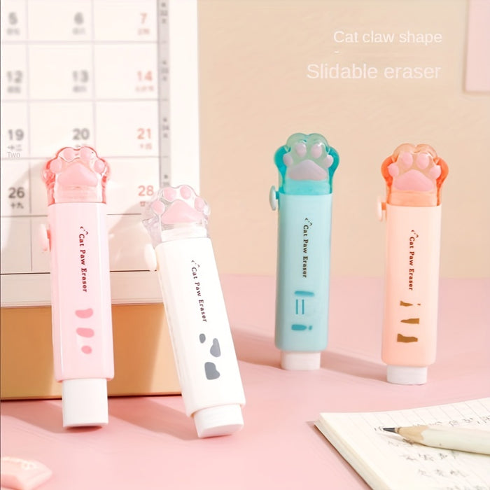 Push-pull Cat paw cute eraser girl pencil eraser student rubber Cartoon pen eraser school supplies prizes Office eraser