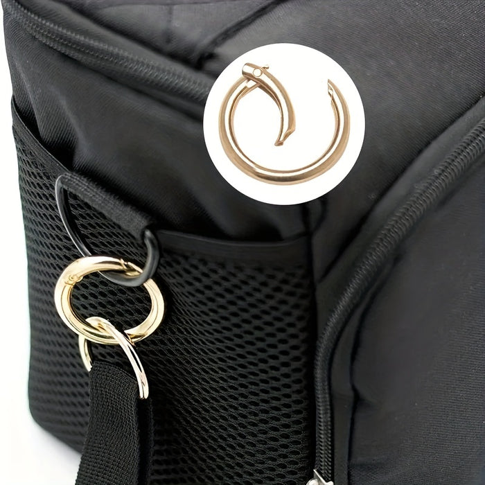10pcs 10 Pack Golden Silver Round Spring Buckles, Multi-Size Purse Keychain Backpack Accessories