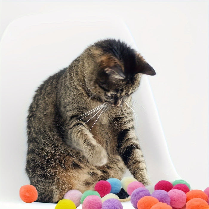 It includes a launcher and a pack of 100 fluffy plush balls, suitable for indoor cats, a toy for exercising cats, increasing love and trust between you and cats. Cats will eagerly look forward to interacting with you and buil