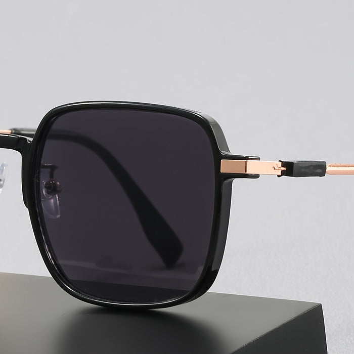 Square Light-Sensitive Color-Changing Flat Glasses for Men and Women
