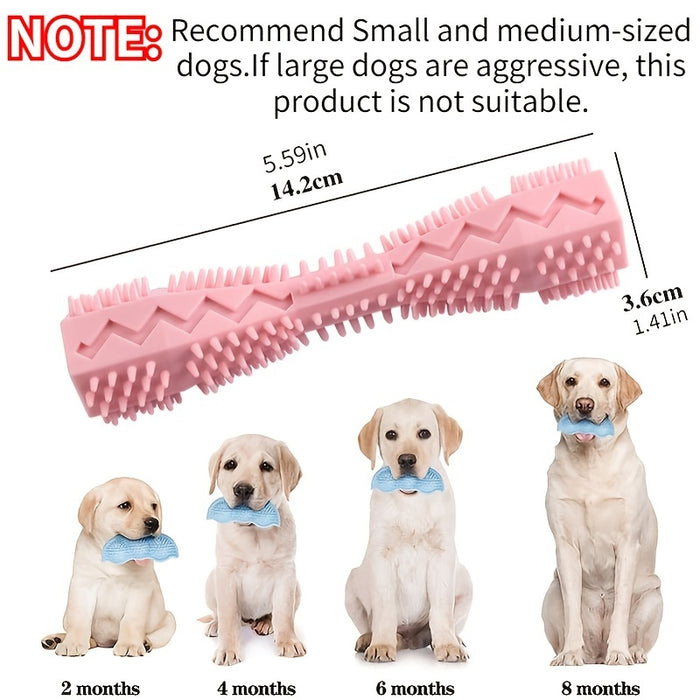 Durable Dog Chew Stick, Toothbrush For Tooth Cleaning And Massage - Soft Rubber Pet Toy