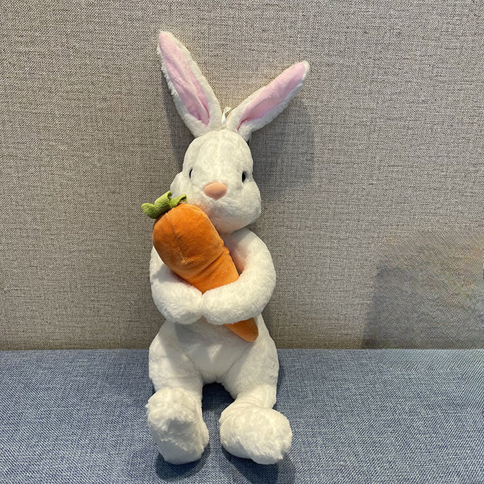 1pc/2pcs Easter Dog Toy Cute Cartoon Hug Carrot Rabbit Dog Plush Toy - Pattern: Cartoon; Breed Recommendation: All Breed Sizes; Material: Fabric