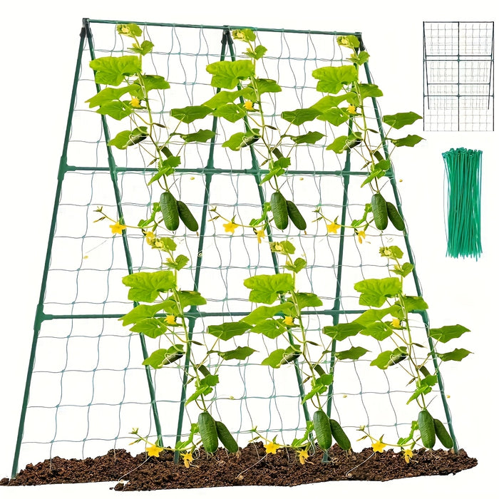 Set of 2 Sturdy PVC Garden Trellis Netting - Reliable Support for Vines, Blooms & Produce, Simple Installation, Weatherproof, Climbing Garden Rope, Ideal for Spring