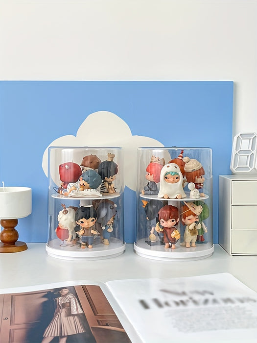 1pc Acrylic Rotating Display Case for Collectible Toys - Perfect for Action Figures & Building Block, Storage Organizer (Action Figure Not Included)