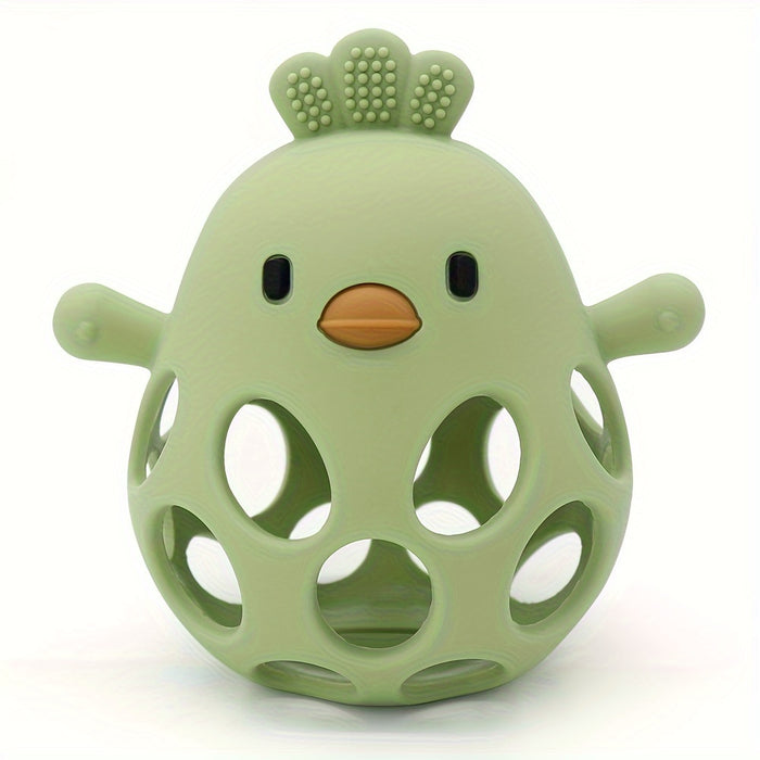 Handheld Ball Rattle Toy, Hollow Chick Teething Ring