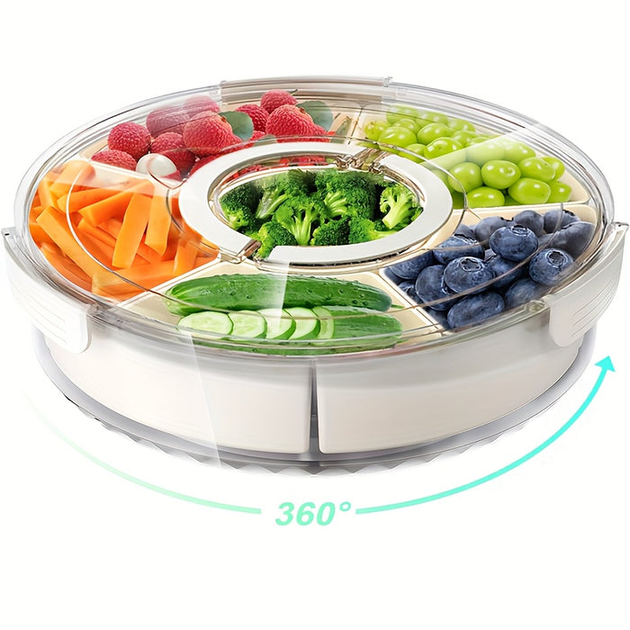 Multi-functional Tray With Lid Rotatable, Can Be Used To Store Fruits, Nuts, Snacks, To Meet Most Of The Needs Of Life Storage, Easy To Clean, Convenient To Carry, Is A Good Choice For Home, Kitchen, Outdoor